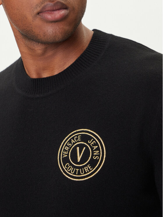 Versace Jeans Couture Versace Jeans Couture Sweter 79GAFM00 CMH81 Czarny Regular Fit