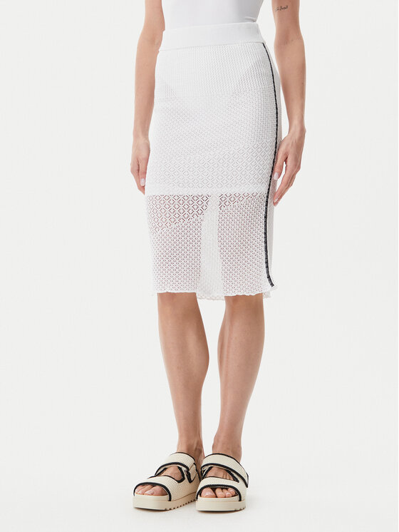 PINKO PINKO Midi szoknya Trivor 104892 A2EB Fehér Regular Fit