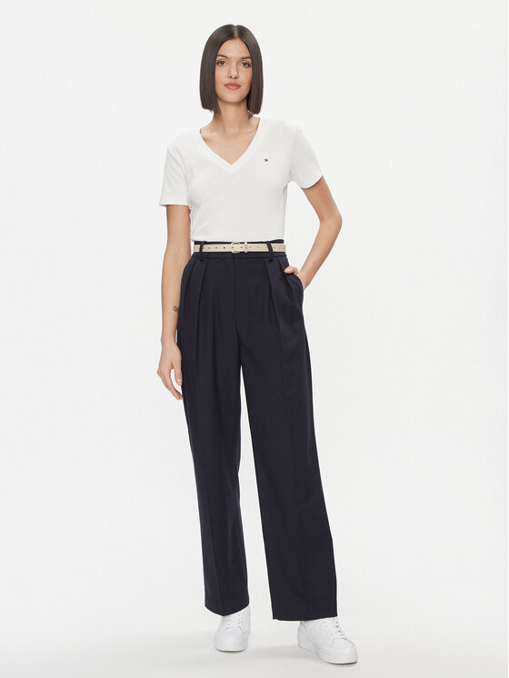 Tommy Hilfiger Tommy Hilfiger Тишърт New Cody WW0WW40584 Бял Slim Fit
