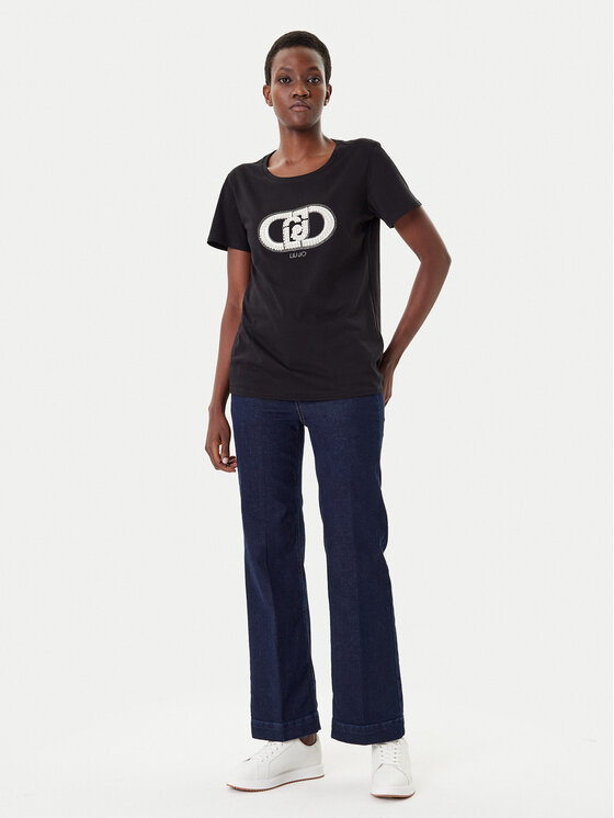 Liu Jo Sport Liu Jo Sport T-särk TF5280 JS923 Must Regular Fit