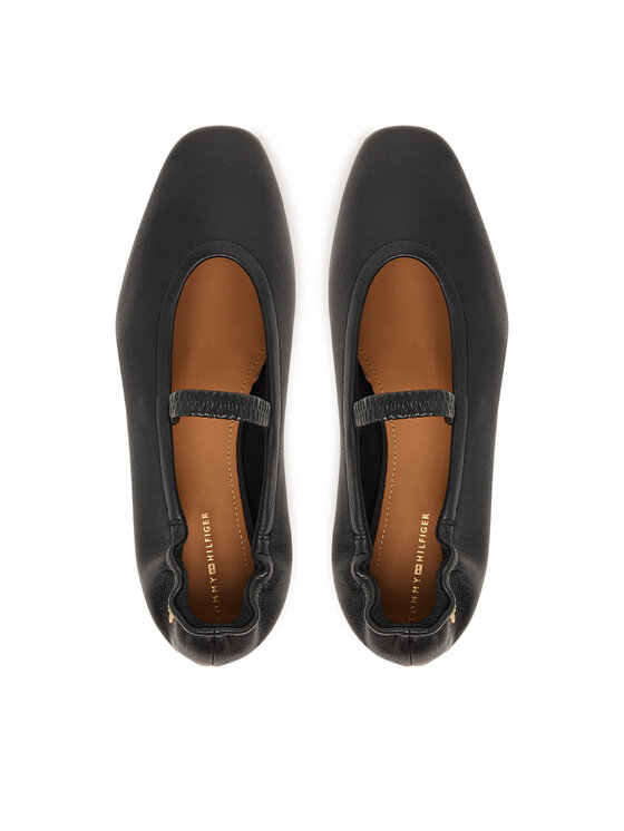 Tommy Hilfiger Tommy Hilfiger Baleríny Soft Leather Ellastic Ballerina FW0FW09245 Černá