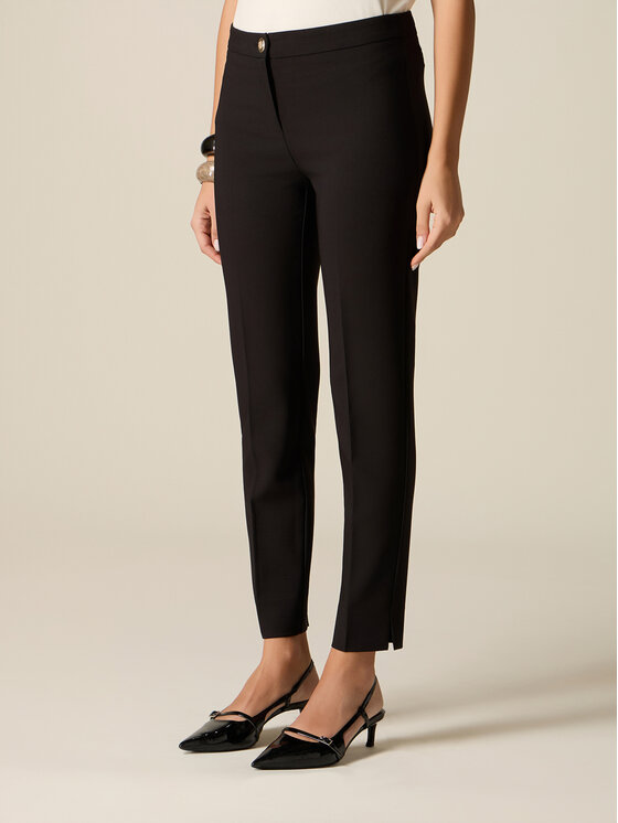Oltre Oltre Spodnie materiałowe P046R008913N033 Czarny Regular Fit
