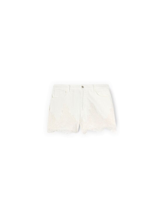 Motivi Motivi Szorty materiałowe P06SQ004925N011 Biały Regular Fit