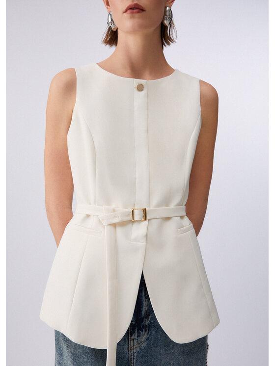 Liu Jo Liu Jo Gilet WA6209TS896X0760 Bianco Regular Fit