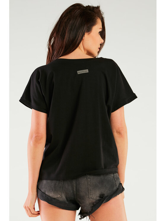 Infinite You Infinite You Bluzka M267 Czarny Basic Fit