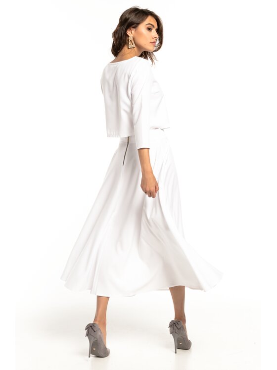 Tessita Tessita Bluzka T286 Biały Cropp Fit