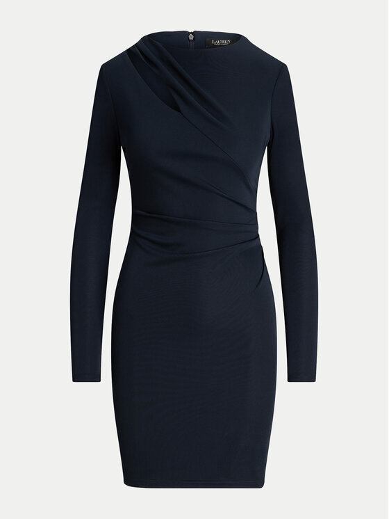 Lauren Ralph Lauren Koktejlové šaty 253926430003 Tmavomodrá Slim Fit