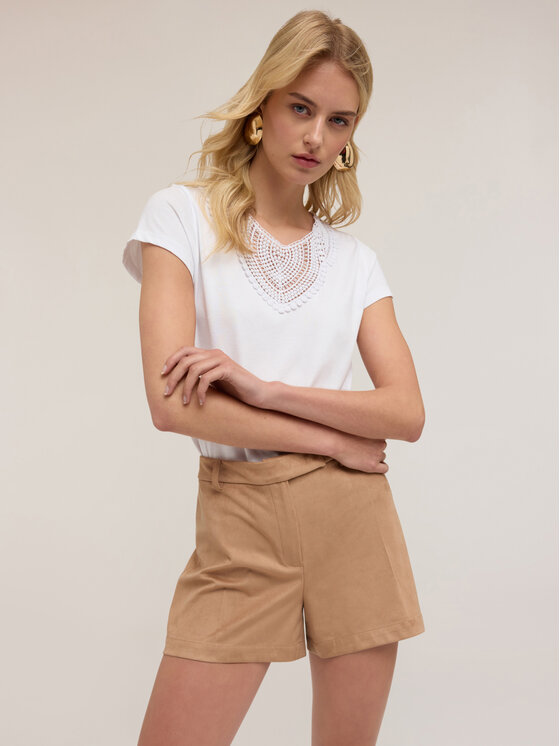 Motivi Motivi T-Shirt G272W003293N001 Biały Regular Fit