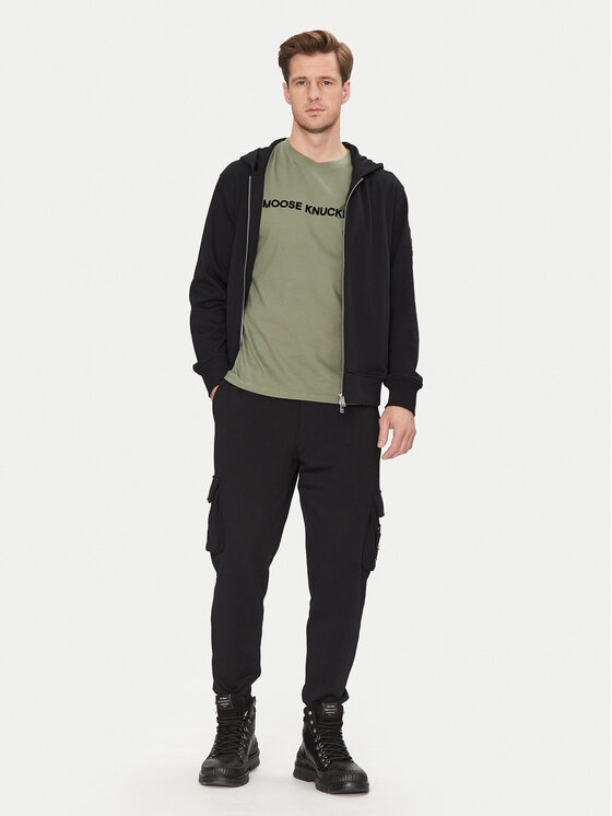 Moose Knuckles Moose Knuckles Donji dio trenerke Hartsfield M33MR777 Crna Regular Fit