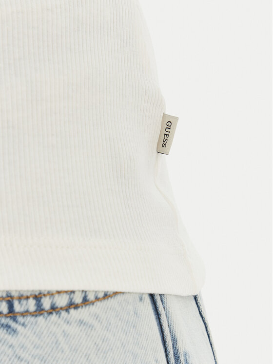 Guess Jeans Guess Jeans Marškinėliai W6GPZ2 KA0H1 Balta Slim Fit