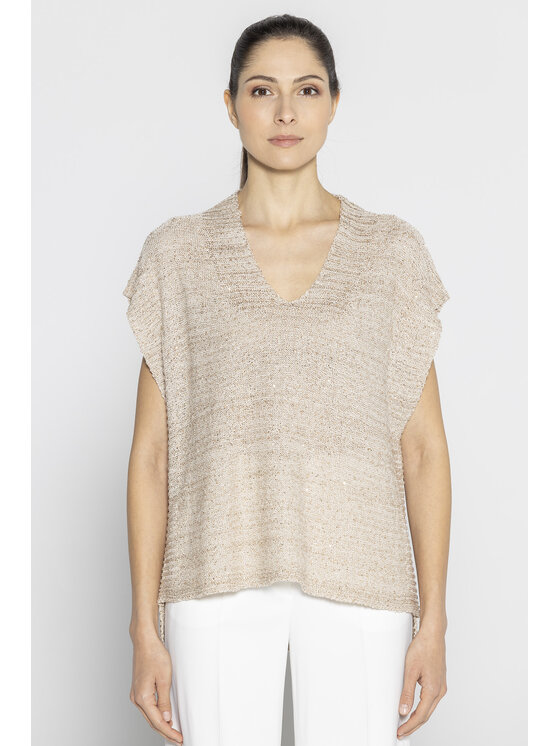 Deni Cler Milano Deni Cler Milano Sweter T-DC-S213-E2-40-13-1 Beżowy Regular Fit