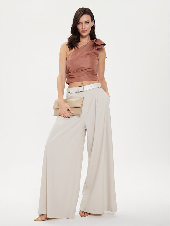 Imperial Imperial Palazzo kelnės P3U0HIC Smėlio Relaxed Fit