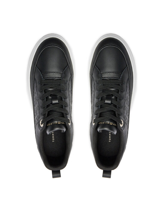 Tommy Hilfiger Tommy Hilfiger Snīkeri Lux Court Sneaker Monogram FW0FW07808 Melns