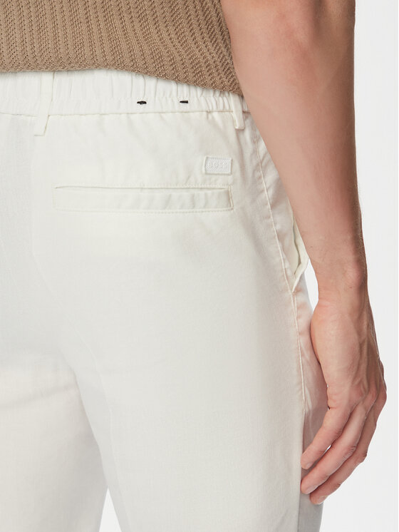 BOSS BOSS Riidest püksid H-Kanel 50557859 Valge Regular Fit
