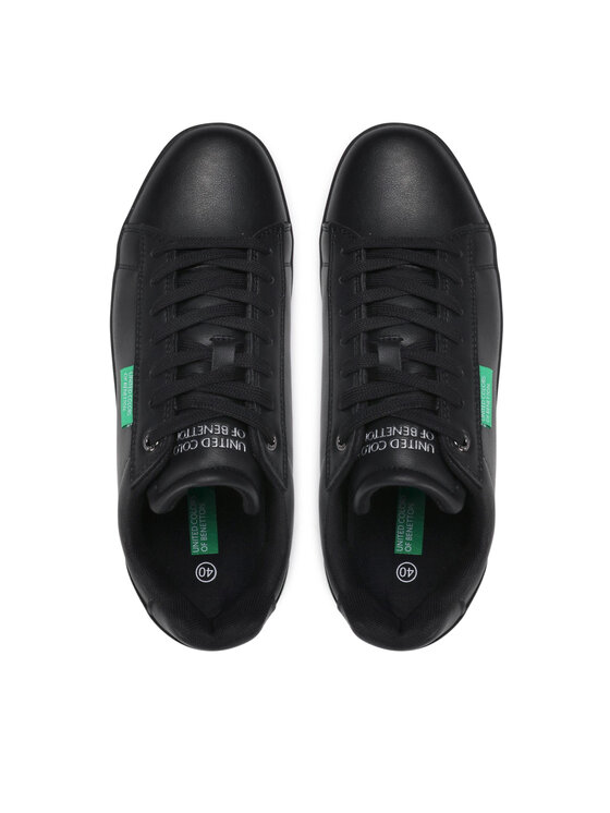 Benetton black sneakers discount
