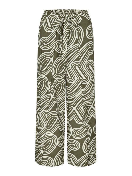 Triumph Triumph Hlače iz tkanine Beach MyWear 10222189 Zelena Wide Leg