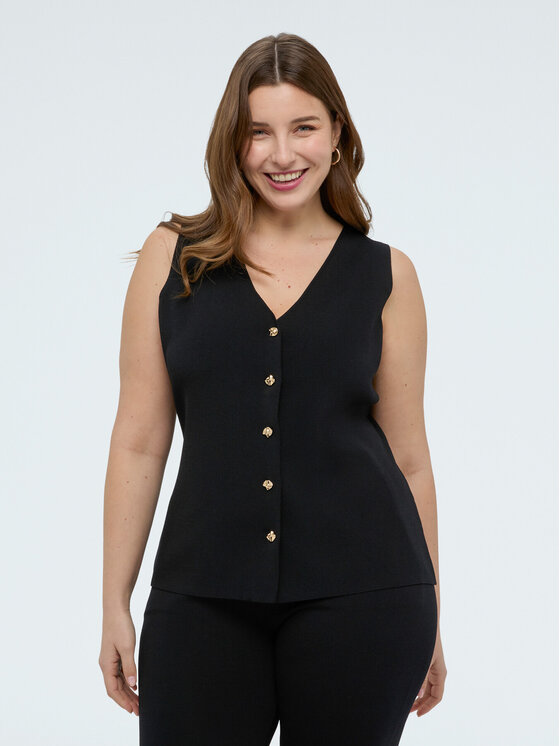 Fiorella Rubino Fiorella Rubino Gilet M089L008362N033 Nero Regular Fit