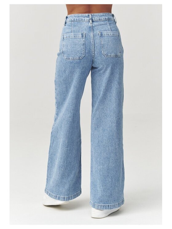 Makadamia Makadamia Jeansy C32 Niebieski Wide Leg