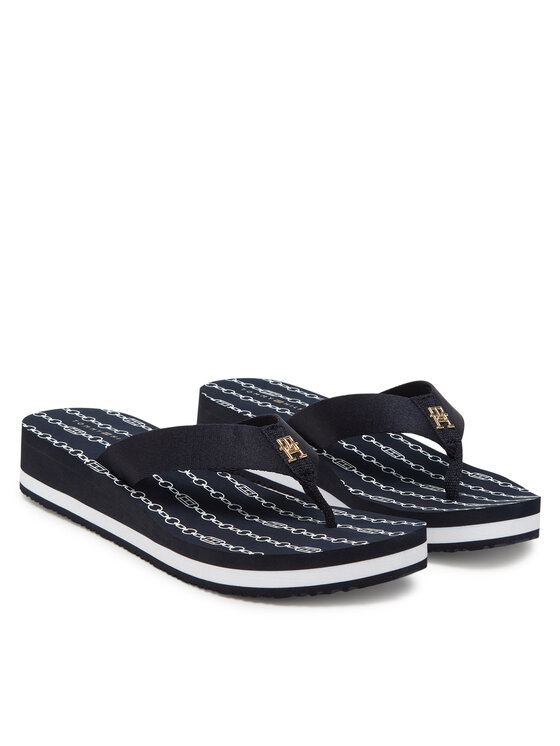 Tommy Hilfiger Tommy Hilfiger Varbavahesandaalid Im Th Chainprint Midwedge Sandal FW0FW08527 Tumesinine