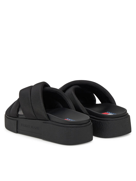 Tommy Jeans Tommy Jeans Παντόφλες Tjw Flatform Sandal EN0EN02775 Μαύρο