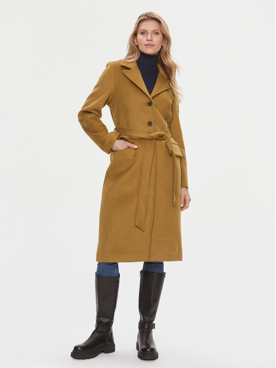 Bruuns Bazaar Bruuns Bazaar Płaszcz wełniany Catarina BBW2508 Brązowy Regular Fit