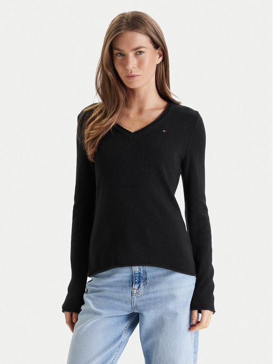 Tommy Hilfiger Tommy Hilfiger Пуловер WW0WW43505 Черен Regular Fit