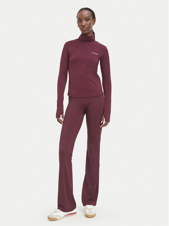 Guess Guess Blúzka V6BP11 K6907 Bordová Slim Fit
