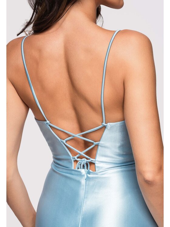 Ombre Ombre Sukienka wieczorowa LA-OM-DLR356 Niebieski Slim Fit
