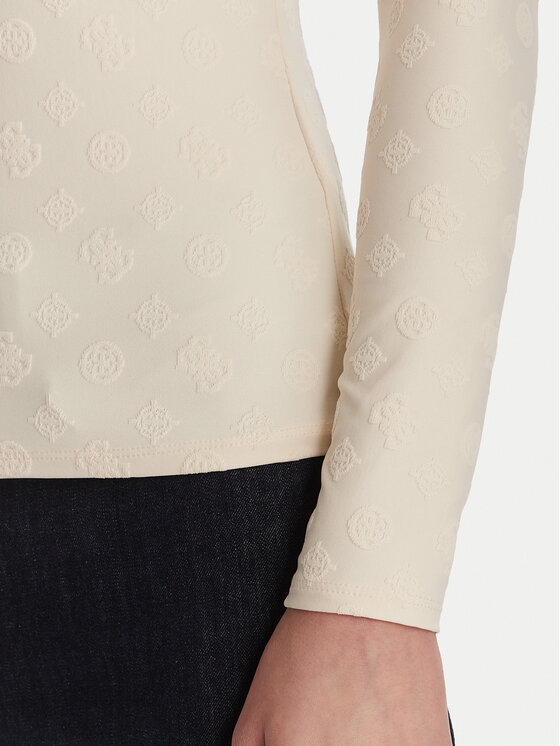 Guess Guess Bluza W6RP46 KA660 Écru Regular Fit