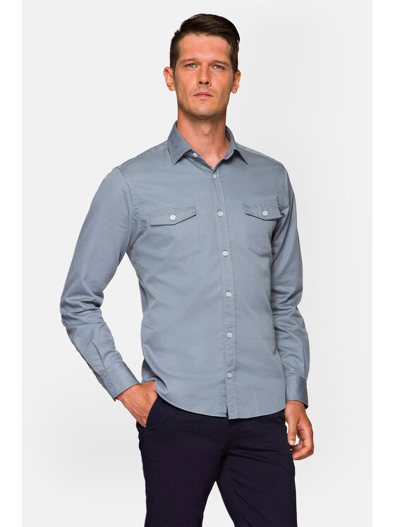 Lancerto Lancerto Koszula Jazmine KO073221000003 Niebieski Slim Fit