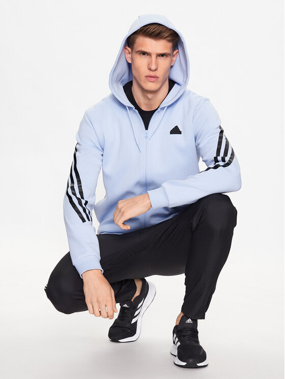 adidas Sweatshirt Future Icons 3-Stripes Full-Zip Hoodie IC8262 Bleu  Regular Fit | Modivo.fr