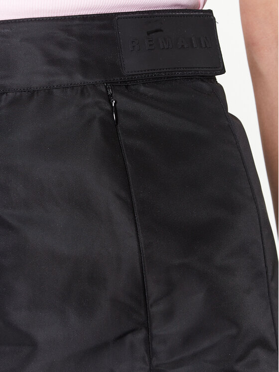 Remain Remain Trapecijos formos sijonas Nylon Midi Slit RM2118 Juoda Regular Fit