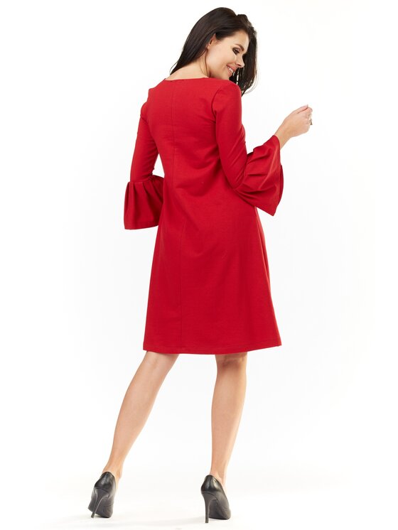 Awama Awama Vestito di maglia A207 Rosso Basic Fit