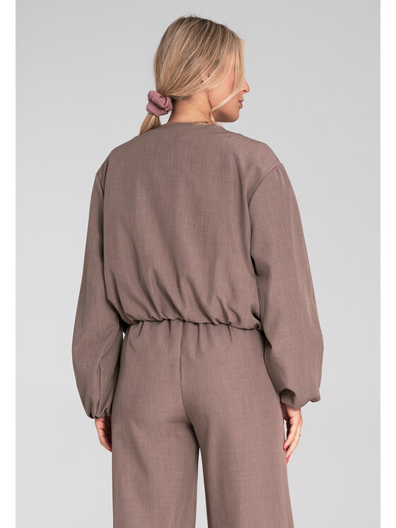 FIGL FIGL Kurtka bomber M1198 Brązowy Regular Fit
