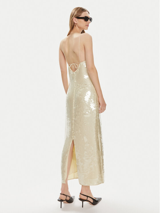 Samsøe Samsøe Samsøe Samsøe Sukienka koktajlowa Sally F24100193 Złoty Slim Fit