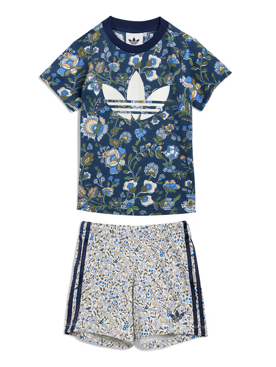adidas adidas Sada T-shirt a šortky Liberty London JY3017 Tmavomodrá Regular Fit