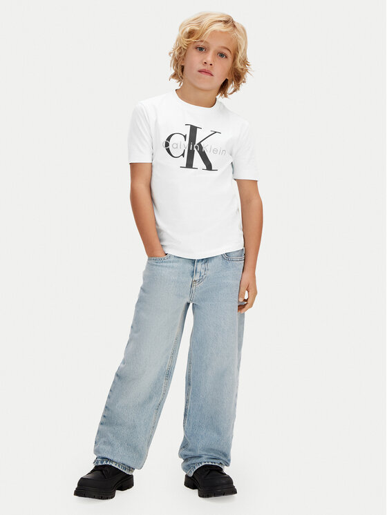Calvin Klein Jeans Calvin Klein Jeans T-Shirt Monologo LV1CKSJA33 Λευκό Regular Fit