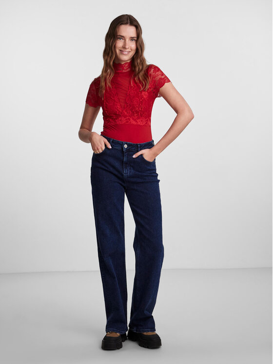 Pieces Pieces Bodi 17131182 Crvena Slim Fit