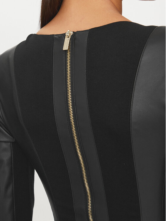 Guess Guess Šaty z imitácie kože 4YGK20 7159A Čierna Regular Fit