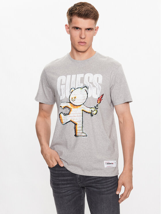 Guess T-krekls M3YI87 K9RM1 Pelēks Regular Fit