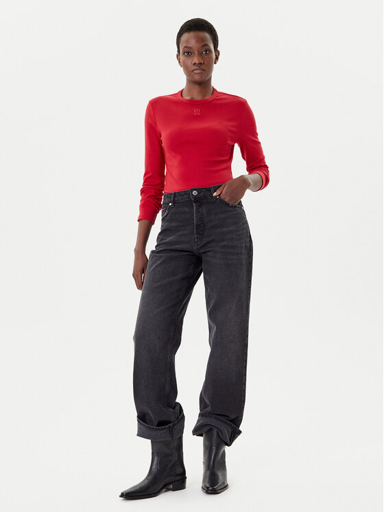 HUGO HUGO Bluse Dafilomena_3 50518378 Rot Slim Fit
