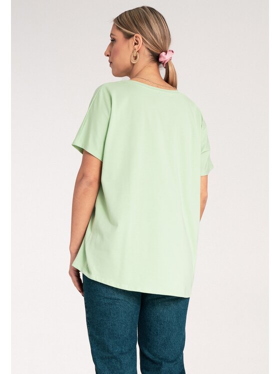FIGL FIGL Tričko M1164 Zelená Regular Fit