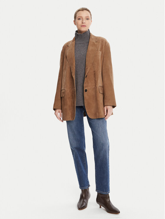 Weekend Max Mara Weekend Max Mara Μπουφάν δερμάτινο Rolanda 2525446071650 Καφέ Oversize