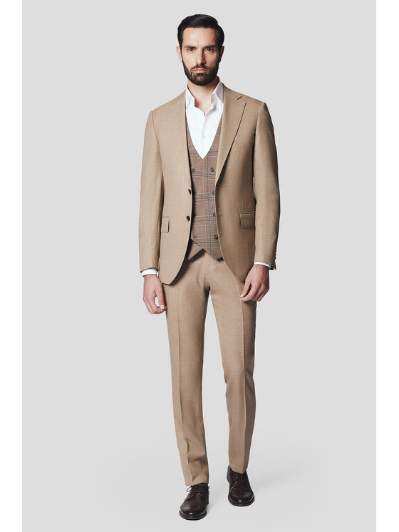 Lancerto Lancerto Garnitur Loznati GA073125000001 Beżowy Slim Fit