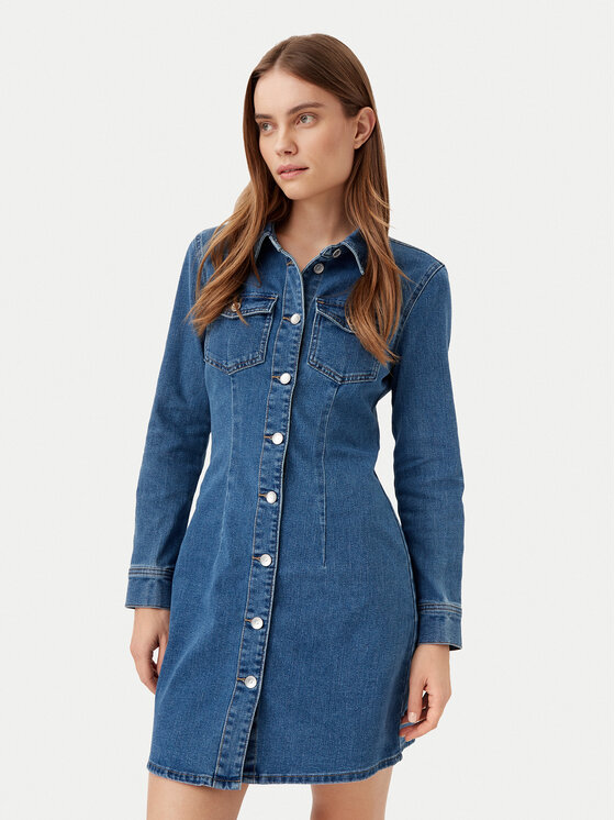 ONLY ONLY Rochie de blugi Believe 15326613 Albastru Slim Fit