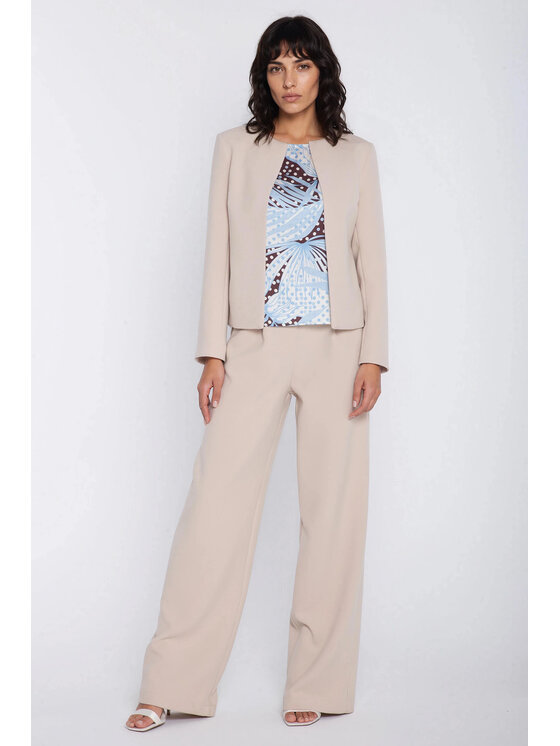 NIFE NIFE Kalhoty z materiálu SD139 Béžová Modern Relaxed Fit