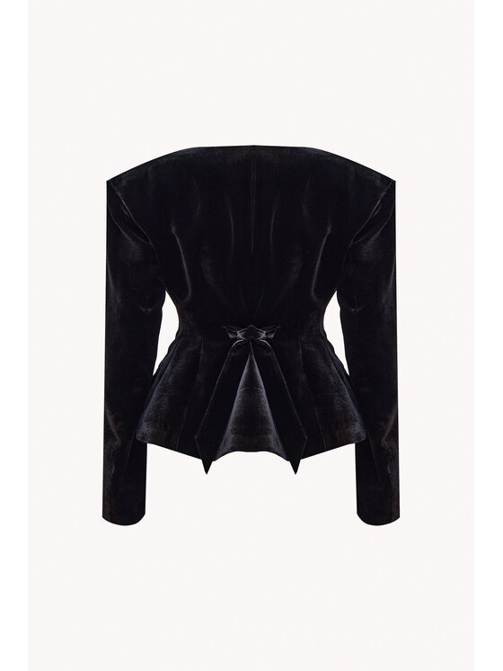 EPUZER EPUZER Marynarka Noir Muse Velvet Czarny Standard Fit