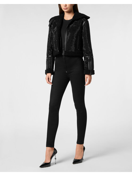 PHILIPP PLEIN PHILIPP PLEIN Kurtka puchowa 22363 Czarny Regular Fit