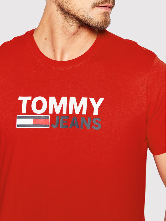 Tommy Jeans Tommy Jeans T-särk Corp Logo DM0DM15379 Punane Regular Fit