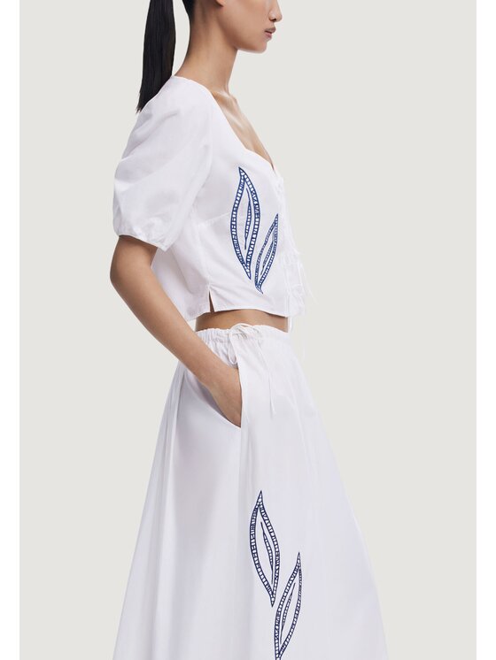 Desigual Desigual Blusa BLUS EMBRO Bianco Casual Fit